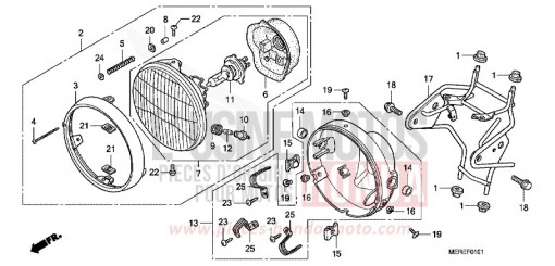 HEADLIGHT (CBF600N/NA) CBF600NA9 de 2009